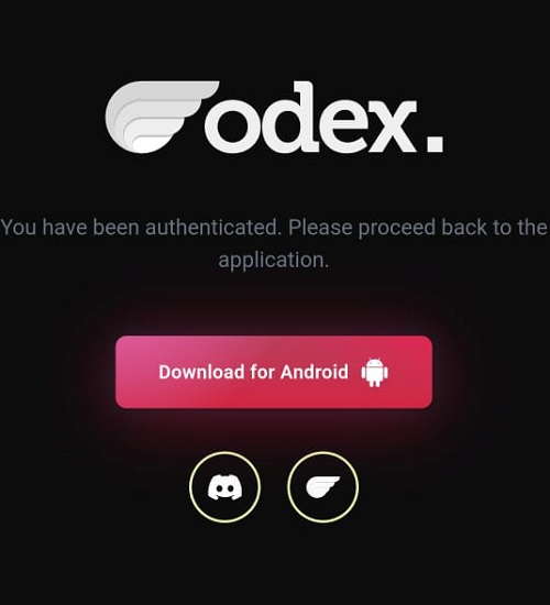you have been authenticated for CodeX